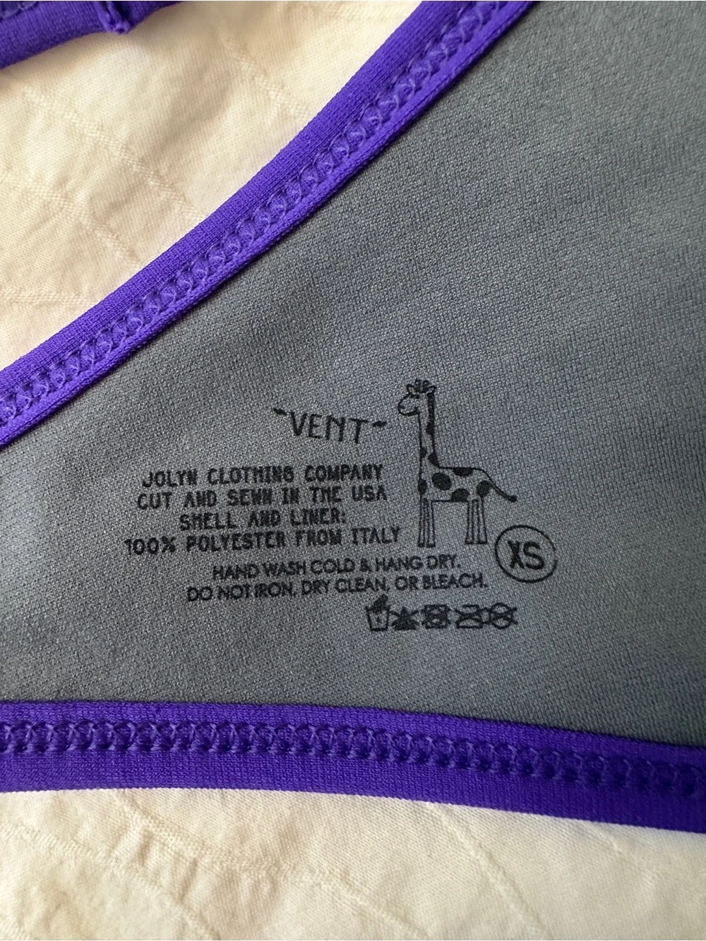 Jolyn Clothing Vent Purple String Bikini Top with Adjustable Ties